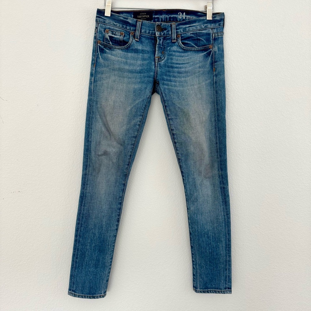 JCrew Women's Toothpick Blue Jeans. Size 24